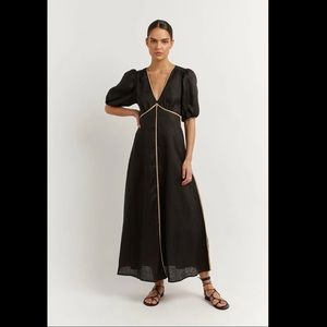 Dissh Lucia Bow Maxi Linen Maxi Dress